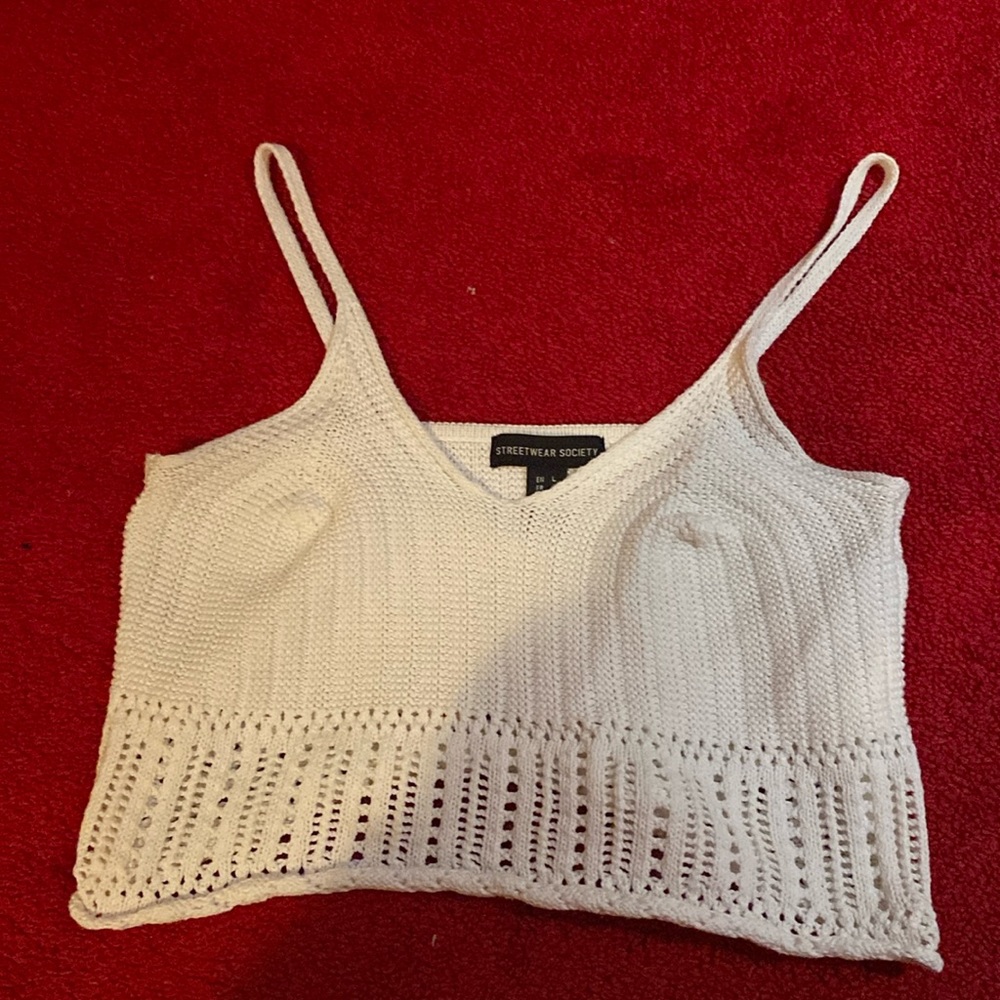 white crochet tank